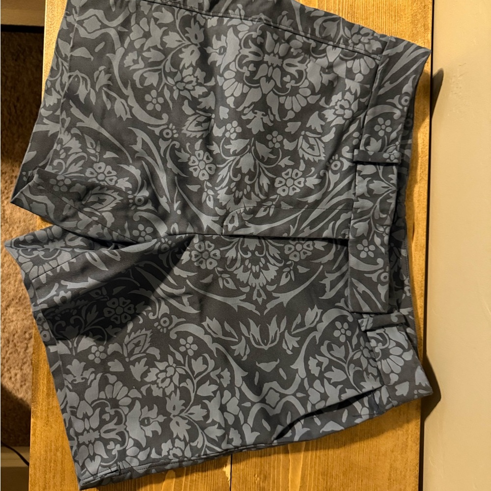 White House Black Market Gray Patterned Athletic Shorts